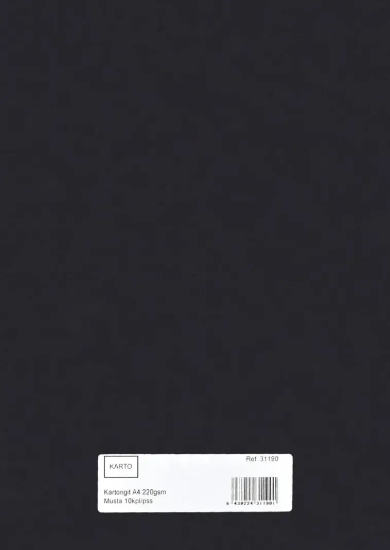 Karto Askartelutarvikkeet-Askartelunki A4 220 Gsm Musta 10 Ark/Pss