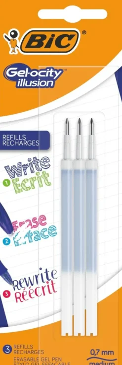 Clearance Gel-Ocity Illusion Pyyhittava Gelikyna Sininen Tayttosailio 3Kpl Toimistotarvikkeet