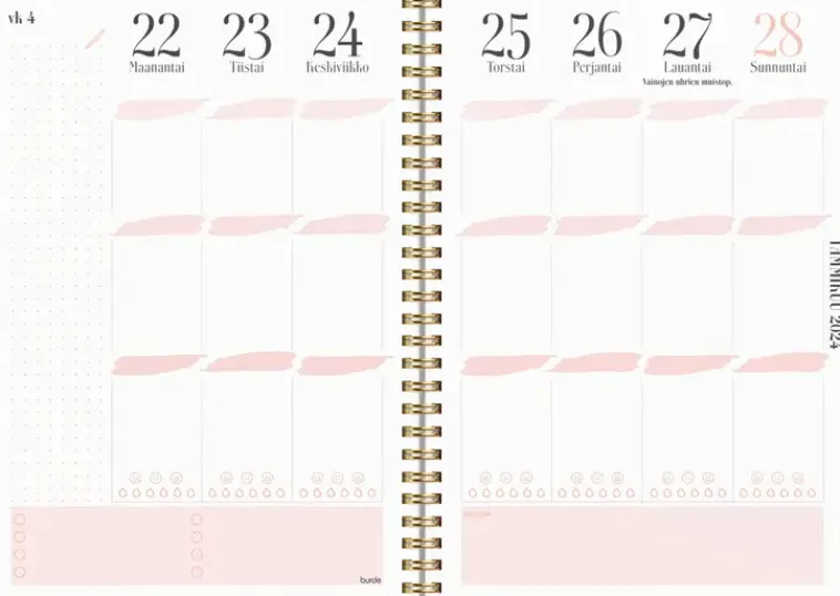 Clearance Kalenteri 2024 Life Planner Pink Kalenterit