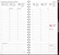 New Kalenteri 2024 Plan Musta Keinonahka (Kaksikielinen) Kalenterit
