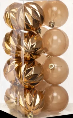 Joulupallo 6 Cm 16 Kpl, Pronssi-Kulta Sesonkijuhlatarvikkeet