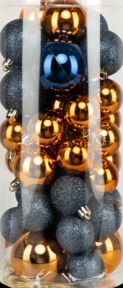 Clearance Joulupallo Lierio 40 Kpl, Kupari-Sininen Sesonkijuhlatarvikkeet