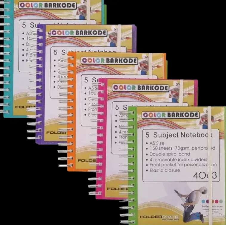 Online Color Barkode Kierremuistikirja Viivallinen A5 Varilajitelma Paperitarvikkeet