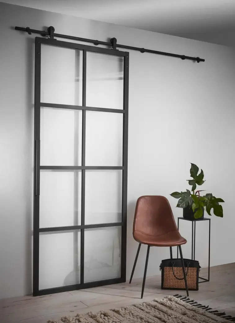 Habo Säilytyskalusteet-Ovi Cube 1000X2133X28 Musta/Lasi