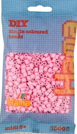 Hama Askartelutarvikkeet-Midi Silityshelmet Pussissa, 1000 Kpl, Pastelli Roosa