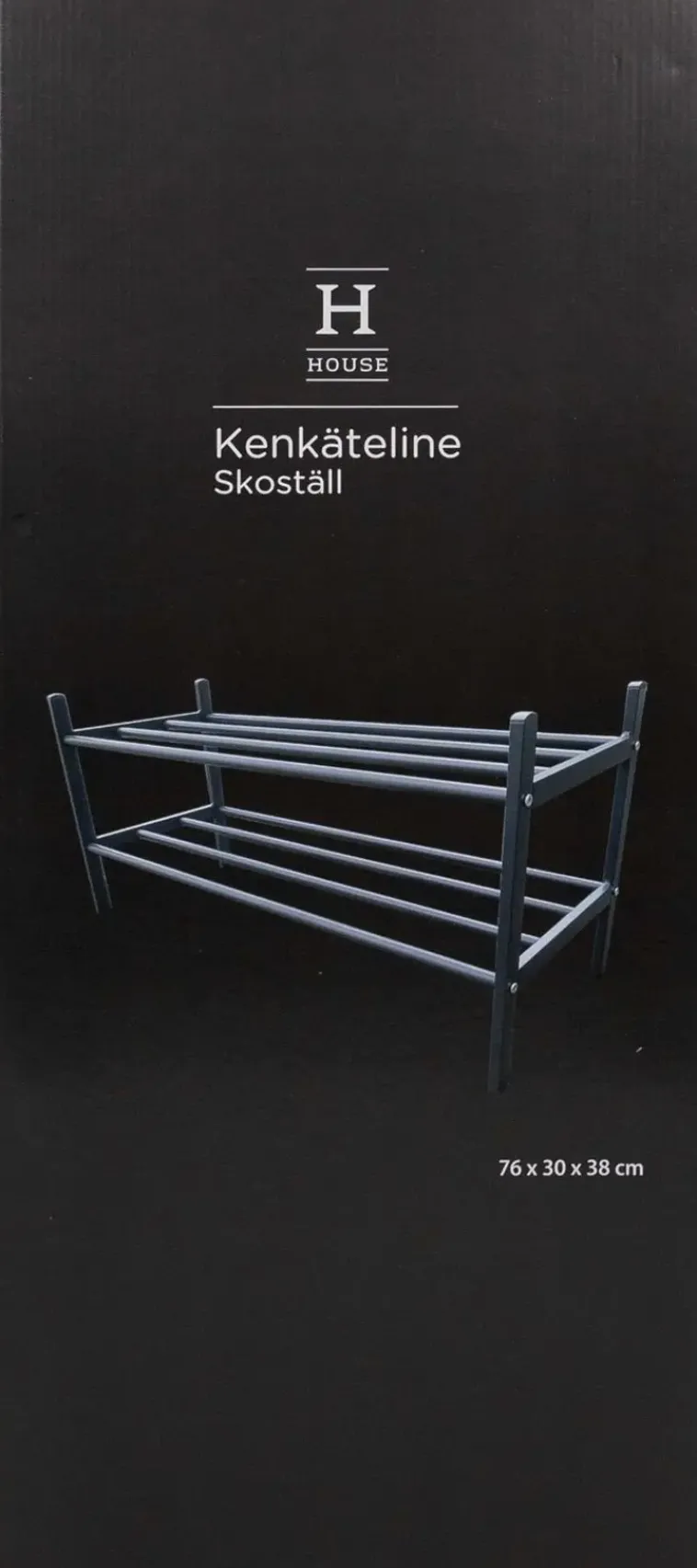 House Eteiskalusteet-Kenkateline 2-Kerrosta Tummanharmaa 76X30X38Cm