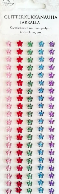 J.K. Primeco Askartelutarvikkeet-Glitterkukkanauha Tarralla Pastelli