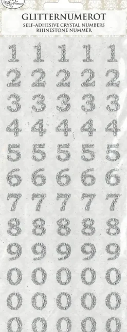 J.K. Primeco Askartelutarvikkeet-Glitternumerotarra Hopea