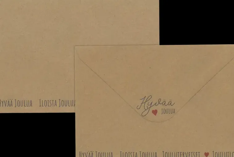 J.K. Primeco Askartelutarvikkeet-Kirjekuori C6 Joulutekstit Uusioruskea 10 Kpl