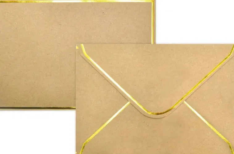 J.K. Primeco Askartelutarvikkeet-Kirjekuori C6 Kultafolio Uusioruskea 10Kpl