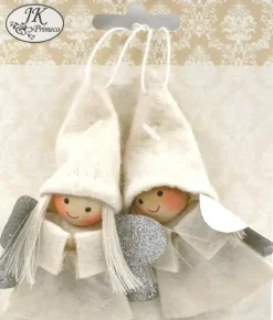 J.K. Primeco Askartelutarvikkeet-Koriste-Enkelit Valkoinen 2 Kpl