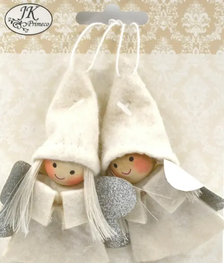 J.K. Primeco Askartelutarvikkeet-Koriste-Enkelit Valkoinen 2 Kpl