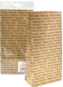 J.K. Primeco Askartelutarvikkeet-Lahjapussi Jouluteksti Ja Sydamet Natur 5 Kpl