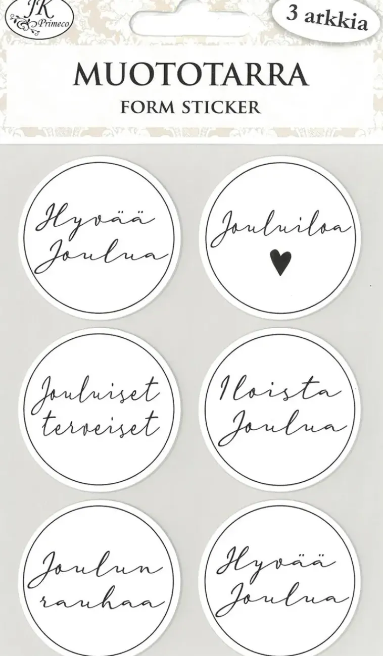 J.K. Primeco Askartelutarvikkeet-Muototarra Joulutoivotukset Moderni Musta 3 Ark