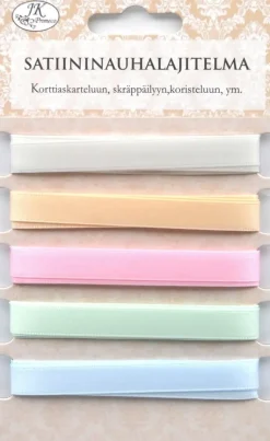 J.K. Primeco Askartelutarvikkeet-Satiininauhalajitelma Pastelli