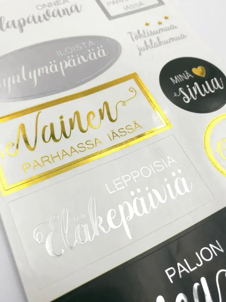 New Tekstitarra Onnittelut Kulta/Hopea Askartelutarvikkeet