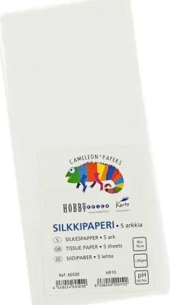 Karto Askartelutarvikkeet-Silkkipaperi Valkoinen 50X70Cm 5Ark/Pkt