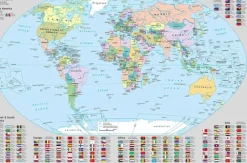 Kirjoitusalusta Maailman Kartta 590X390 Mm Toimistotarvikkeet