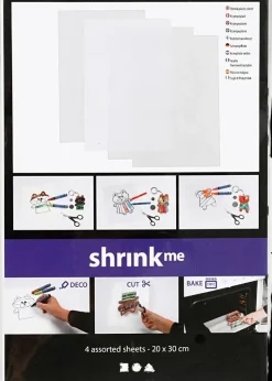 Ei merkkiä Askartelutarvikkeet-Kutistemuovilevyt, Kirkas, Matta Lapinakyva, Mattavalkoinen, 20X30 Cm, Paksuus 0,3 Mm, 4 Ark/ 1 Pkk