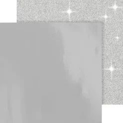 Clearance Kuviopaperi, Hopea, 30,5X30,5 Cm, 120+128 G, 2 Ark/ 1 Pkk Askartelutarvikkeet