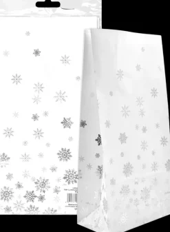 Sale Lahjapussi Lumihiutale Hopeafolio Valk. 5Kpl/Pkt Askartelutarvikkeet