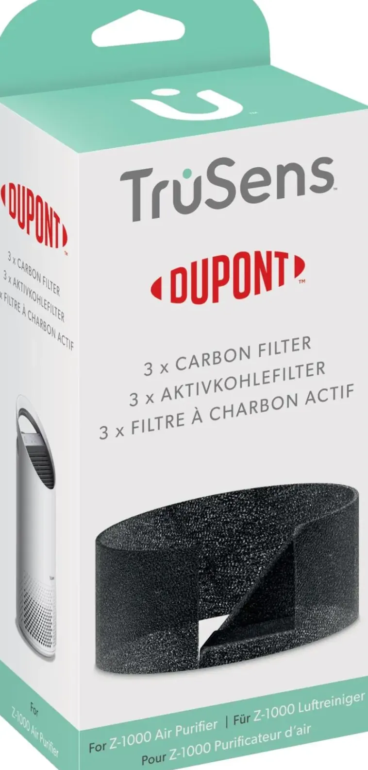 TruSens Ilmastointi Ja Huoneilma-Leitz Z-1000 Small Vaihdettava Hiilisuodatin, 3Kpl