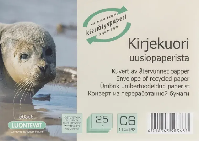 Online Kirjekuori C6 25 Kpl Uusiopaperi Paperitarvikkeet