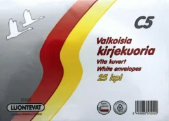 Outlet Kirjekuoria C5 Valkoinen Tarrasuljenta 25Kpl Paperitarvikkeet