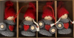 New Pikkutonttu 7 Cm 4 Kpl Sesonkijuhlatarvikkeet