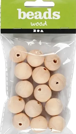 Ei merkkiä Askartelutarvikkeet-Puuhelmi 20Mm, Kaisttelematon 14Kpl