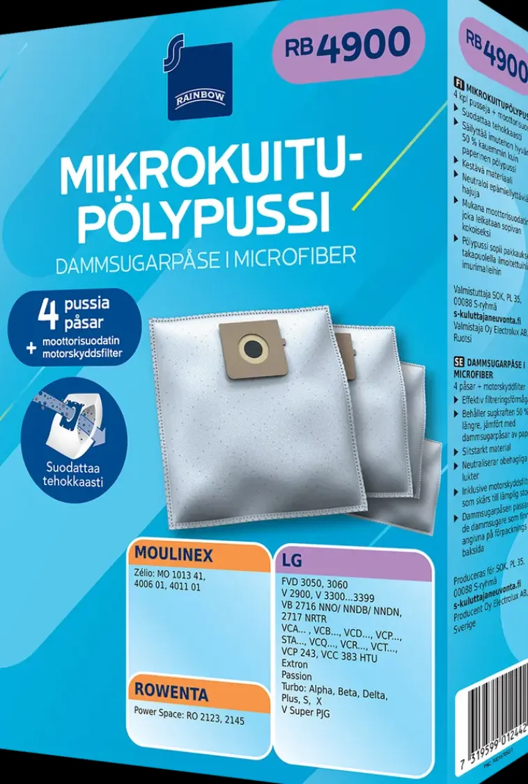 Rainbow Imurit Ja Tarvikkeet-Polypussi Rb4900 4Kpl + Moottorisuodatin