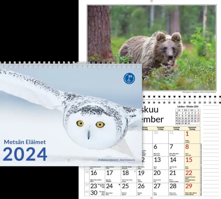Discount Seinakalenteri Metsan Elaimet A3 2024 Kalenterit