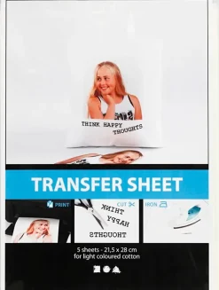 Nellen Askartelutarvikkeet-Siirtoarkki, Arkki 21,5X28 Cm, Kuulto, Vaaleille Tekstiileille, 5Ark