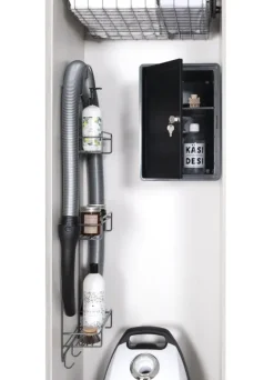 Lanka ja Muovi Säilytyskalusteet-Siivouskomerosarja Lm 871: Lukittava Kemikaalikaappi + Siivousvalineteline 2 Hyllylla