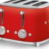 Smeg Kypsentäminen-Tsf03Rdeu 4-Viipaleen Leivanpaahdin Punainen