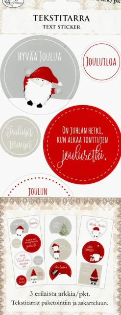 Best Tekstitarra Iso Jouluhahmot Punainen 3Ark Askartelutarvikkeet