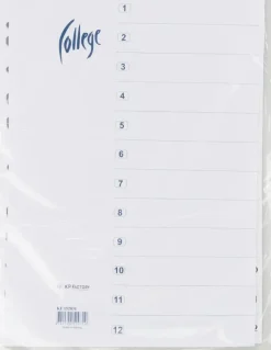 Discount Valilehti A4 1-12 Valkoinen Paperitarvikkeet