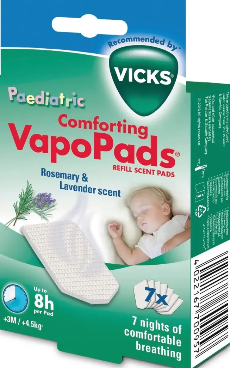 Vicks Ilmastointi Ja Huoneilma-Vapopads, Rosmariini & Laventeli, 7 Tuoksutyynya